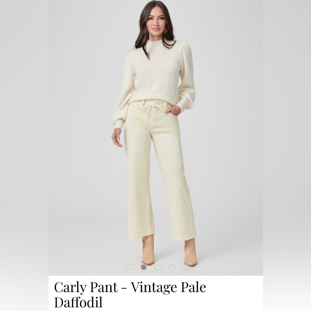 Super soft, high quality, gorgeous pale yellow PAIGE Carly pants NWT. No flaws.
